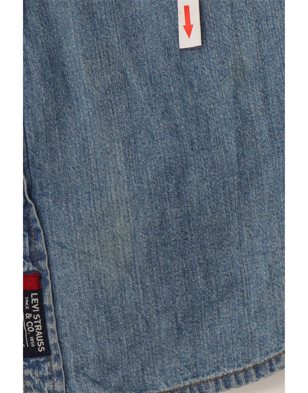 Męska koszula dżinsowa Levi's z krótkim rękawem, średnioniebieska, bawełniana