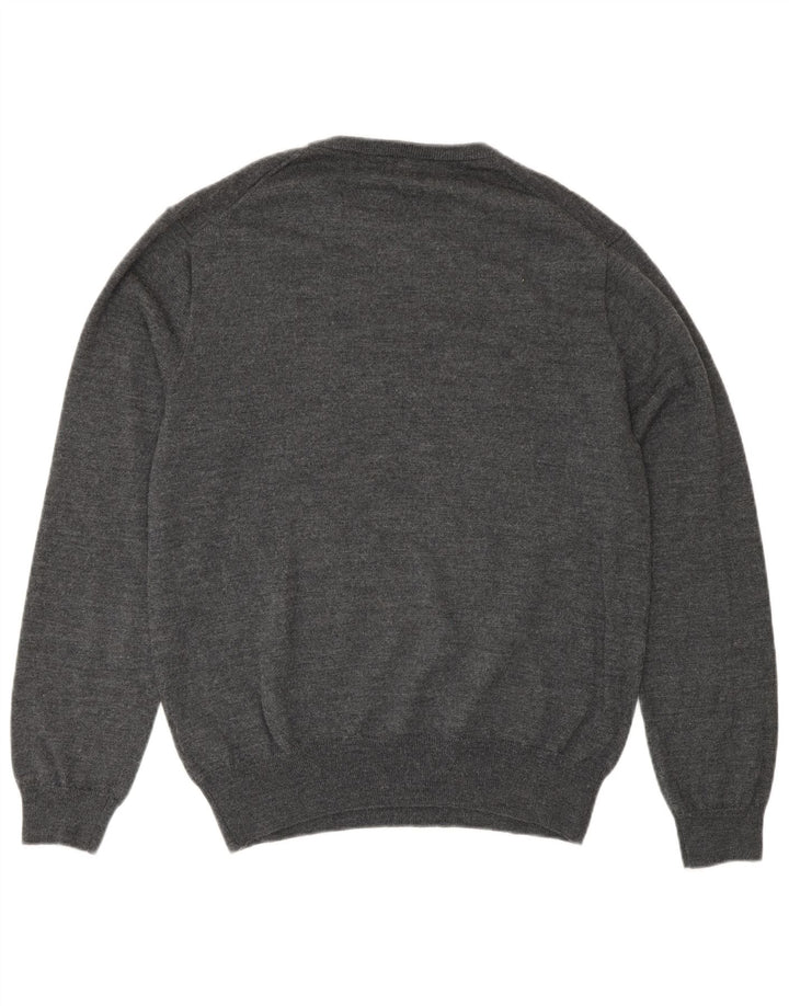 Męski sweter z okrągłym dekoltem Polo Ralph Lauren, średnioszary, wełniany