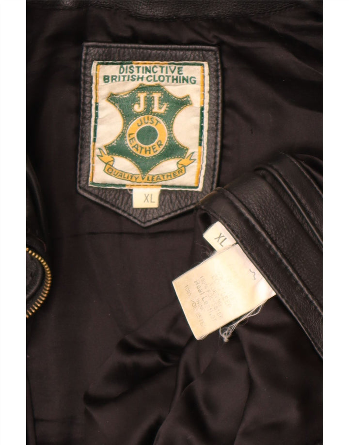 Vintage męska skórzana kurtka UK 42 XL czarna skóra