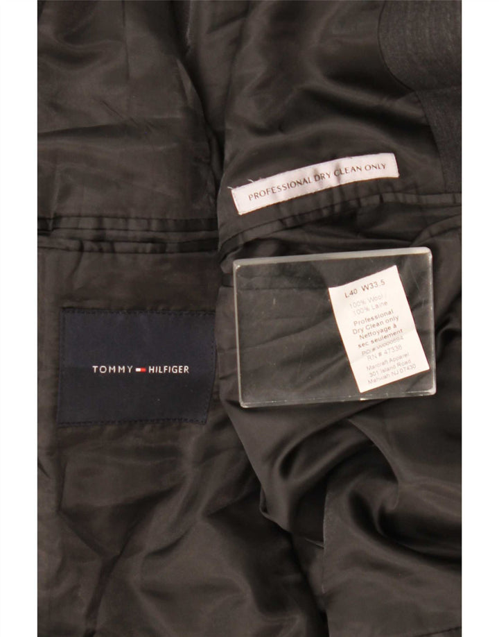 Męska marynarka zapinana na 2 guziki Tommy Hilfiger UK 40 Duża szara wełniana klasyczna