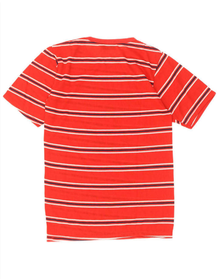 T-shirt męski w stylu vintage, mały, akrylowy w czerwone paski
