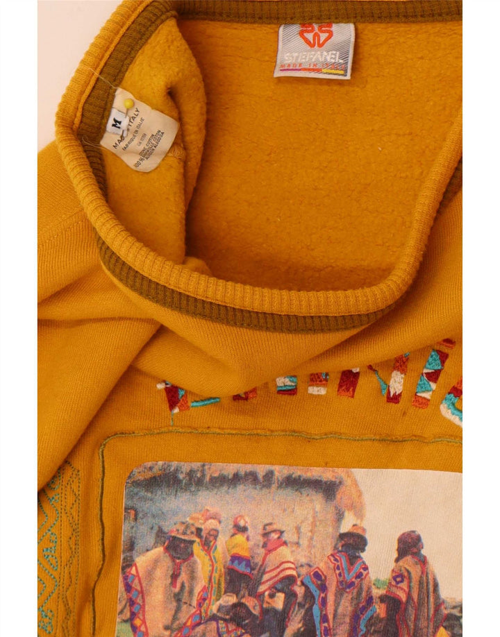 Damska bluza Stefanel Graphic Oversized Sweter UK 14 Średni żółty