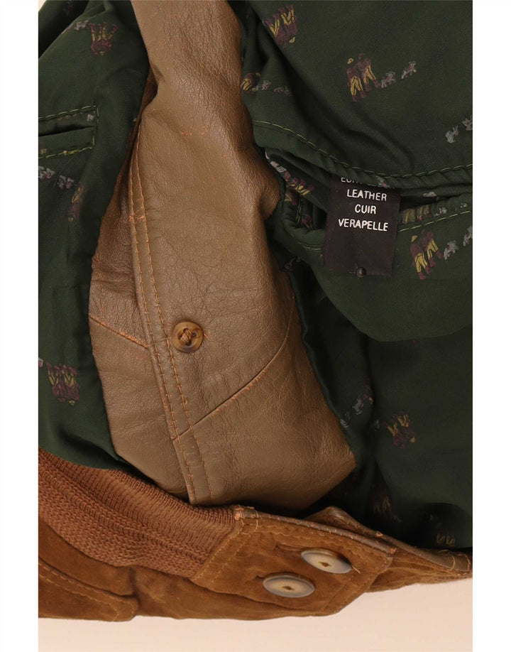 Vintage męska zamszowa kurtka bomber UK 42 XL brązowa skóra