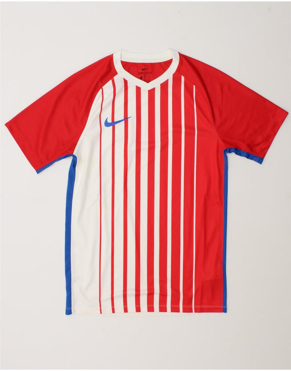 Męski T-shirt Nike Dri Fit z poliestru w małe czerwone paski