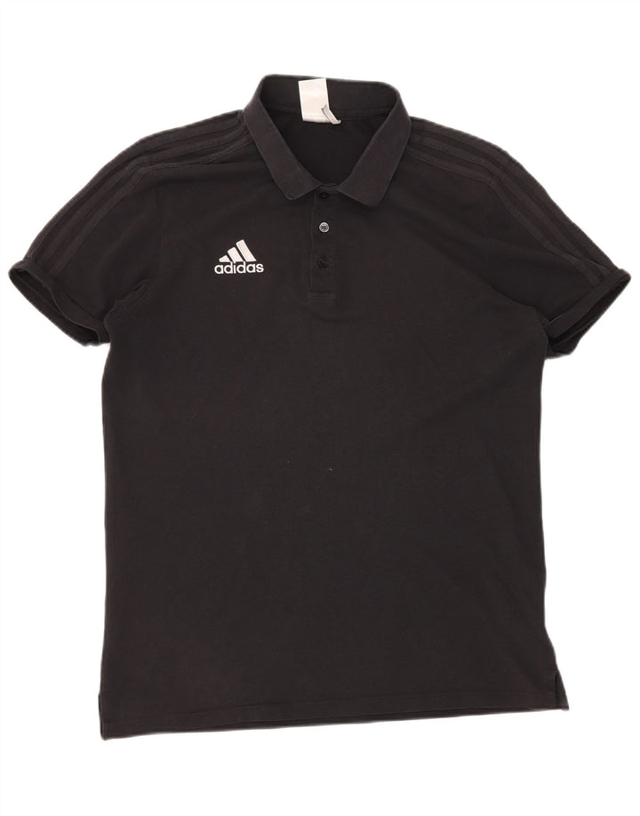 Męska koszulka polo ADIDAS Climalite, duża, czarna, bawełniana