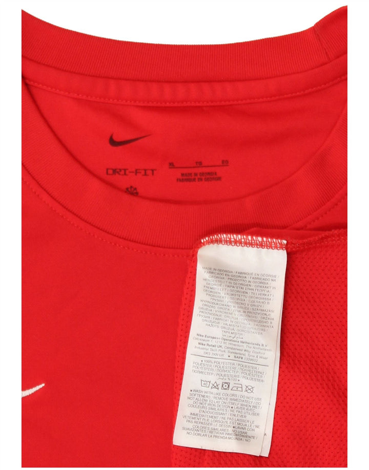Męski T-shirt Nike Dri Fit Top XL, czerwony, poliester