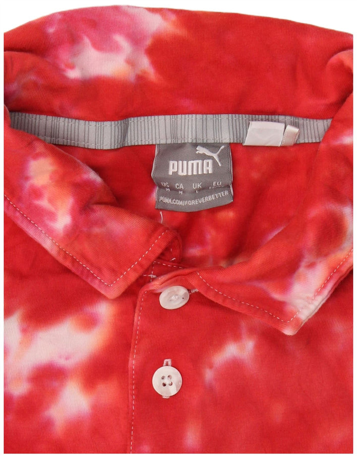 Męska koszulka polo PUMA, duża, czerwona tkanina Tie Dye