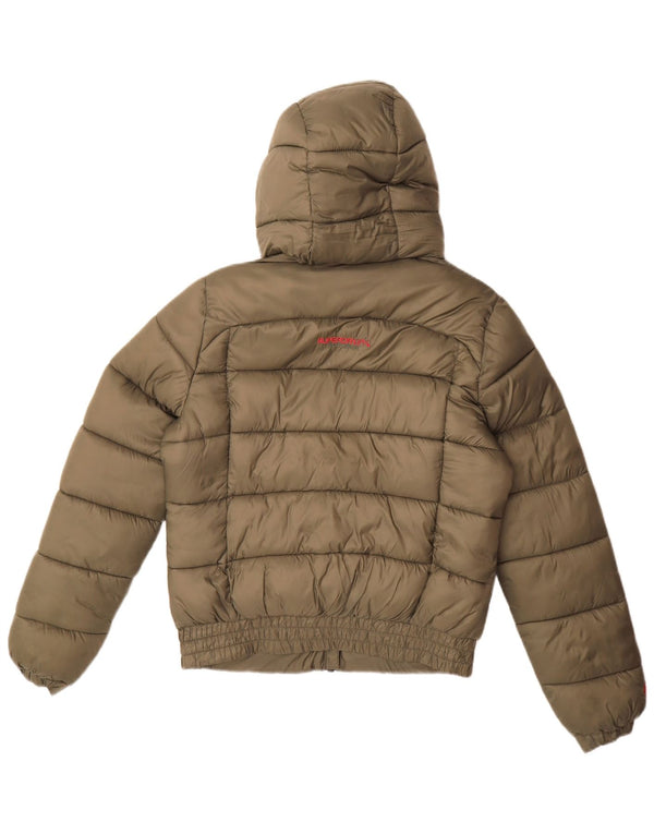 Damska ocieplana kurtka SUPERDRY z kapturem UK 12, średni nylon khaki