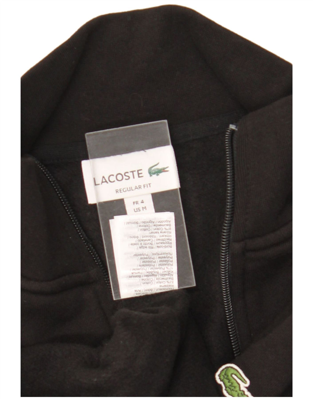 Lacoste Męska bluza dresowa o regularnym kroju, rozmiar 4, średnia czarna bawełna