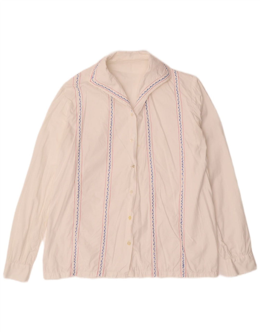 Damska bluzka koszulowa VINTAGE UK 16 w duże białe paski