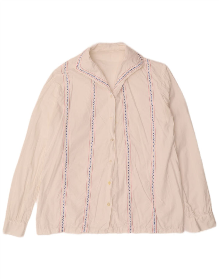 Damska bluzka koszulowa VINTAGE UK 16 w duże białe paski