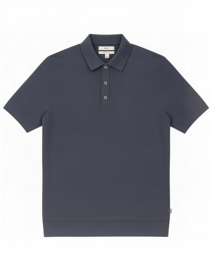 Męska koszulka polo Marks & Spencer, niebieska, bawełniana