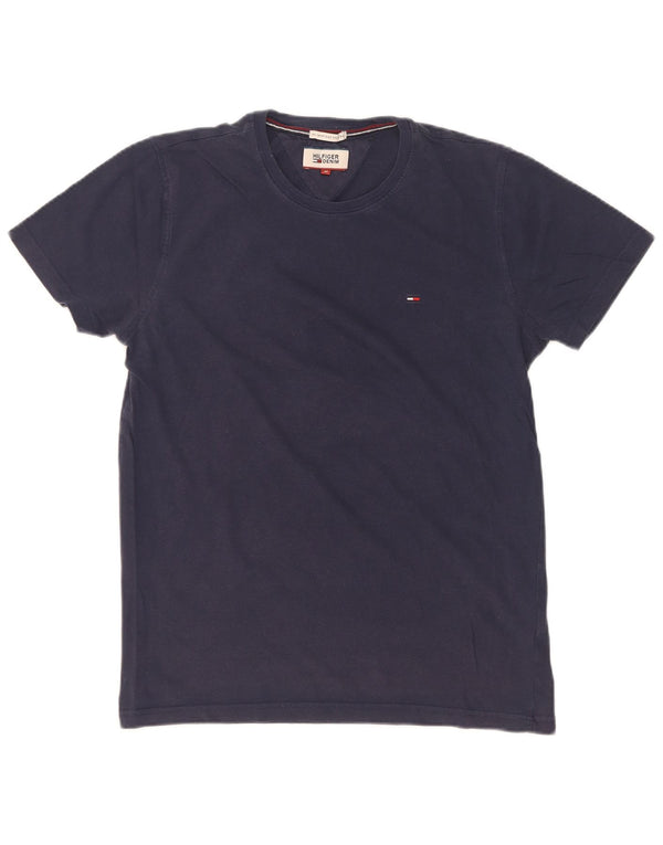 Damska koszulka graficzna Tommy Hilfiger Top UK 12, średnia, granatowa bawełna