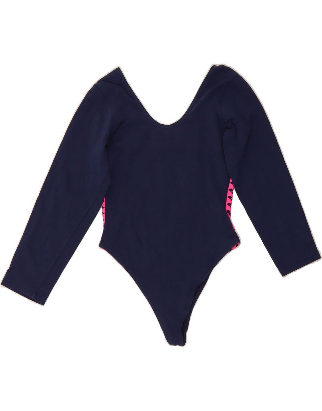 ARENA Womens Graphic Long Sleeve Bodysuit EU 38 Medium Navy Blue Cotton Vintage Arena and Second-Hand Arena from Messina Hembry 