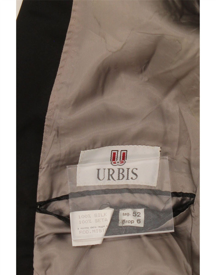 URBIS Mens 1 Button Blazer Jacket IT 52 XL Grey Geometric Silk Vintage Urbis and Second-Hand Urbis from Messina Hembry 