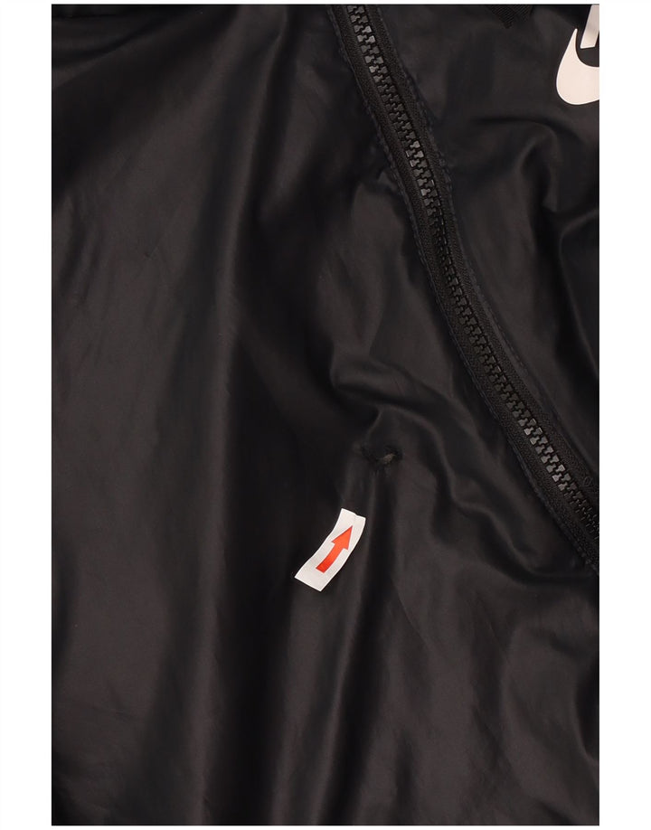 Damska dwustronna wyściełana kurtka z kapturem Nike UK 16, duża, czarna, poliestrowa