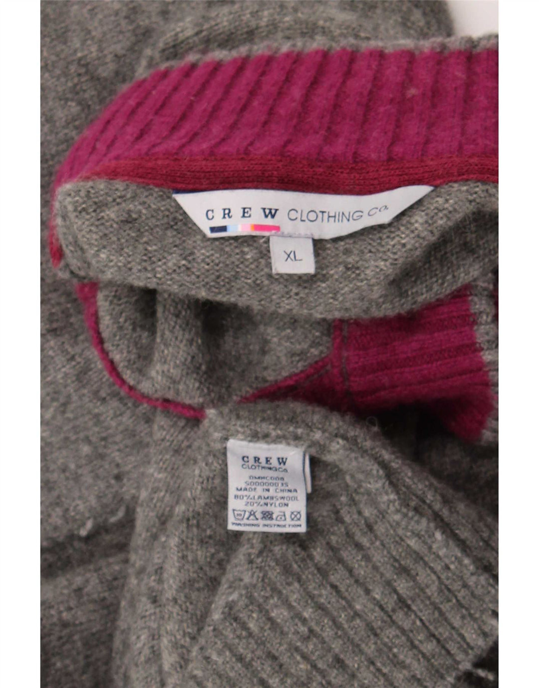 Crew Clothing Męski sweter zapinany na guziki XL, szara wełna