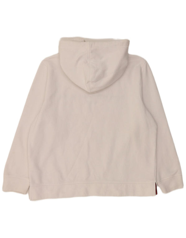 Damska bluza z kapturem Tommy Hilfiger z grafiką UK 18 XL, biała bawełna
