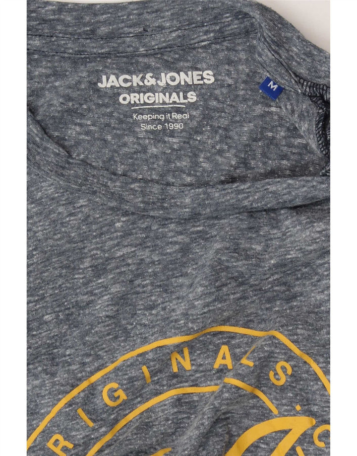 Męski T-shirt z grafiką Jack & Jones, średni niebieski nakrapiany