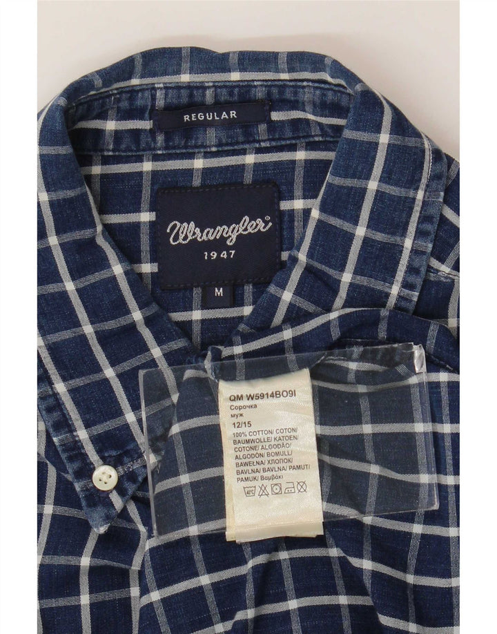 Koszula męska Wrangler o regularnym kroju, średnia, granatowa, bawełniana w kratkę