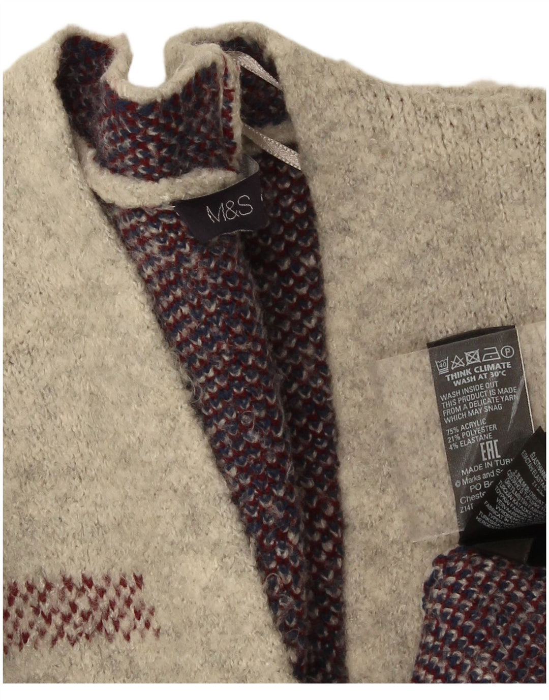 Sweter damski Marks & Spencer Longline Cardigan UK 16, duża, szara krata
