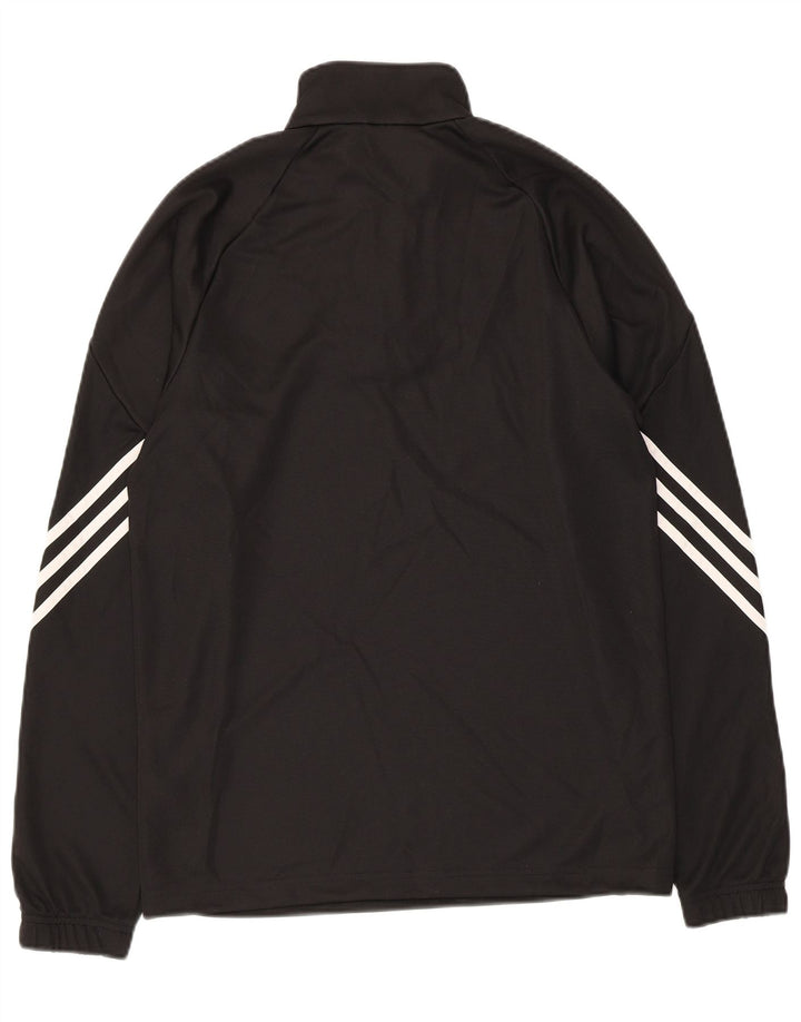 Adidas Męskie Climalite Zip Neck Sweter Dresowy Top Mały Czarny Poliester