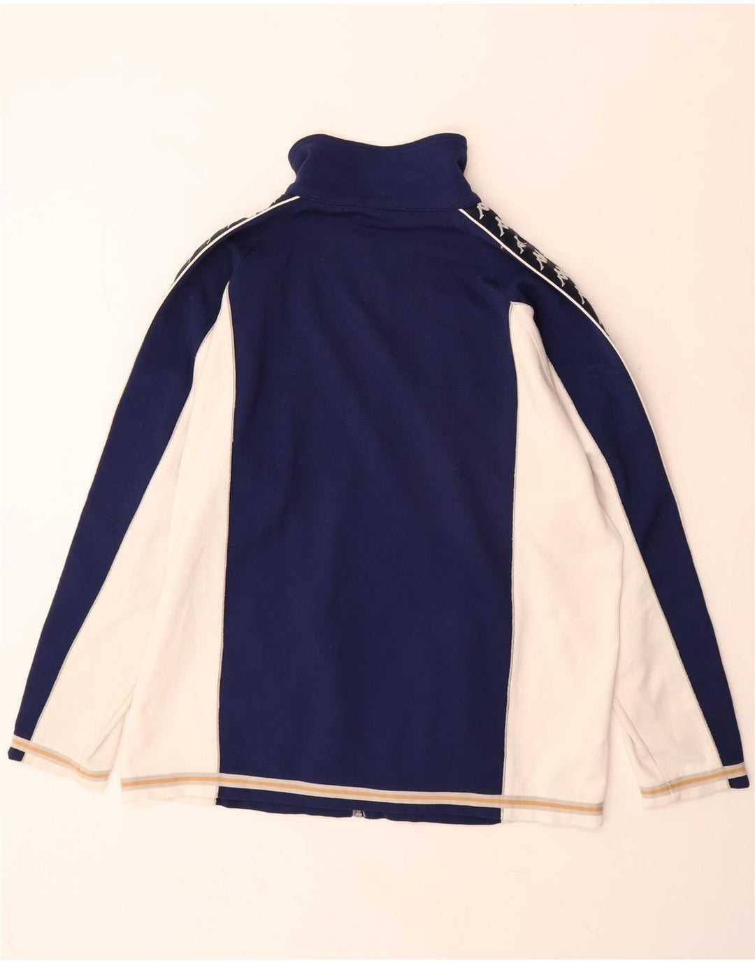 Męska kurtka dresowa KAPPA z grafiką XL, granatowa, z poliestru w blokach kolorów