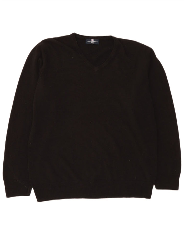 Męski sweter Marks & Spencer Blue Harbor z dekoltem w kształcie litery V, duży, czarny, akrylowy