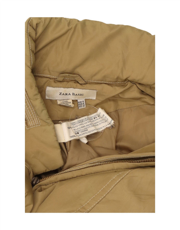 Damska ocieplana kurtka Zara UK 18 XL, beżowy nylon