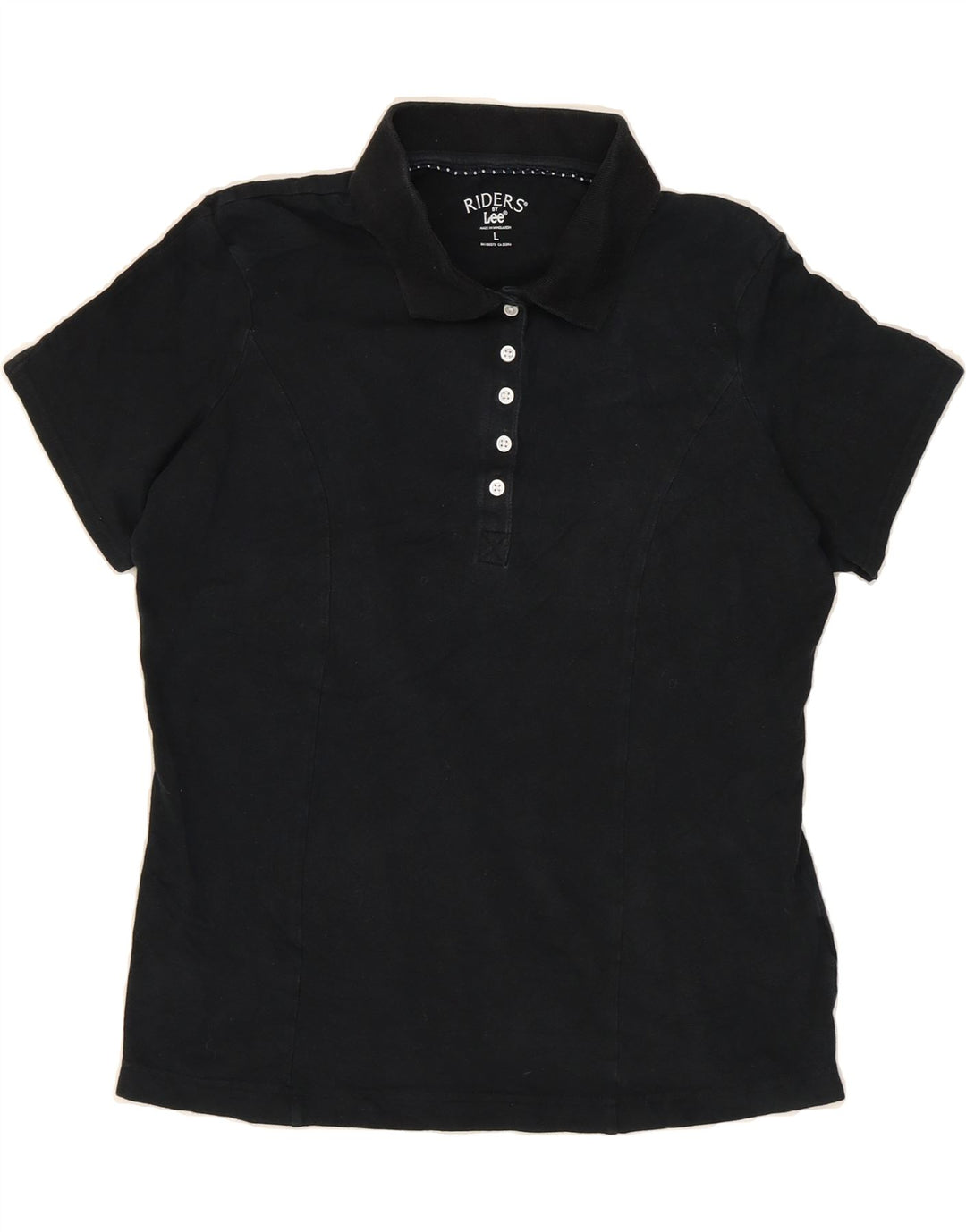 LEE Womens Polo Shirt UK 16 Large Black Cotton Vintage Lee and Second-Hand Lee from Messina Hembry 