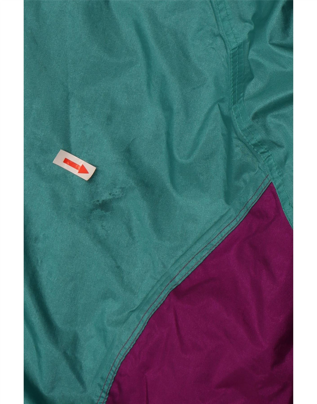 Męska kurtka przeciwdeszczowa Vintage UK 44 2XL Fioletowy nylon z blokami kolorów