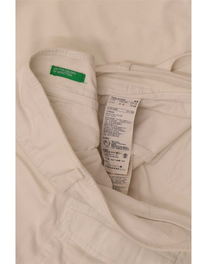 Spodnie damskie Benetton Bootcut IT 44 Medium W32 L32 Biała bawełna