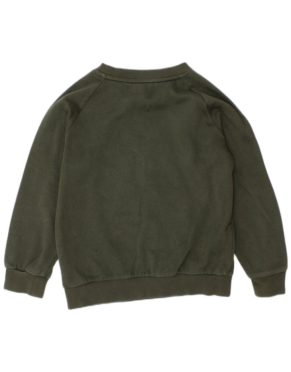 Chłopięcy sweter z grafiką ADIDAS, 6-7 lat, bawełna khaki
