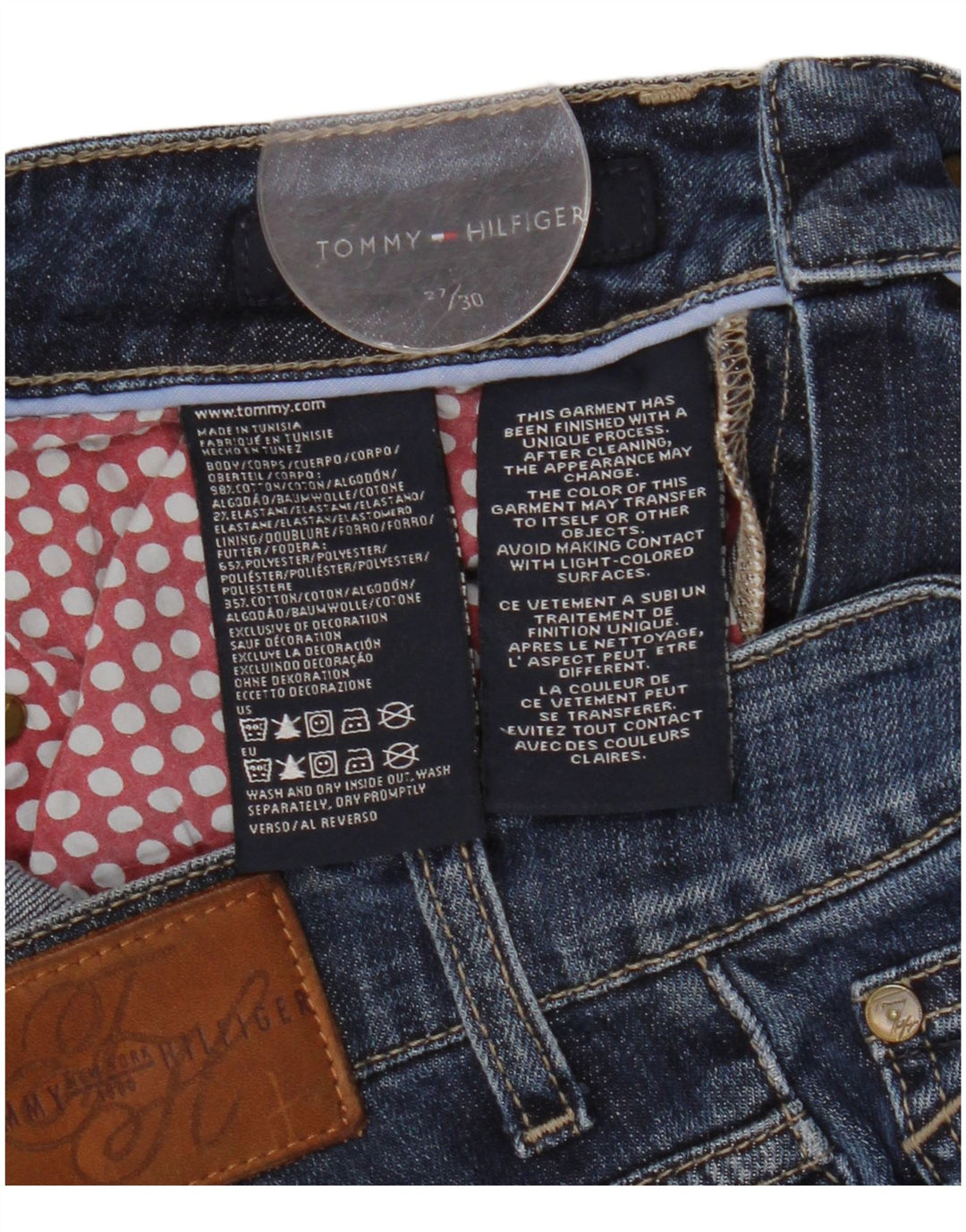 Damskie jeansy Bootcut TOMMY HILFIGER W27 L30 Granatowe, bawełniane