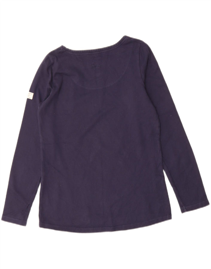 JOULES Womens Top Long Sleeve UK 10 Small Navy Blue Cotton Vintage Joules and Second-Hand Joules from Messina Hembry 