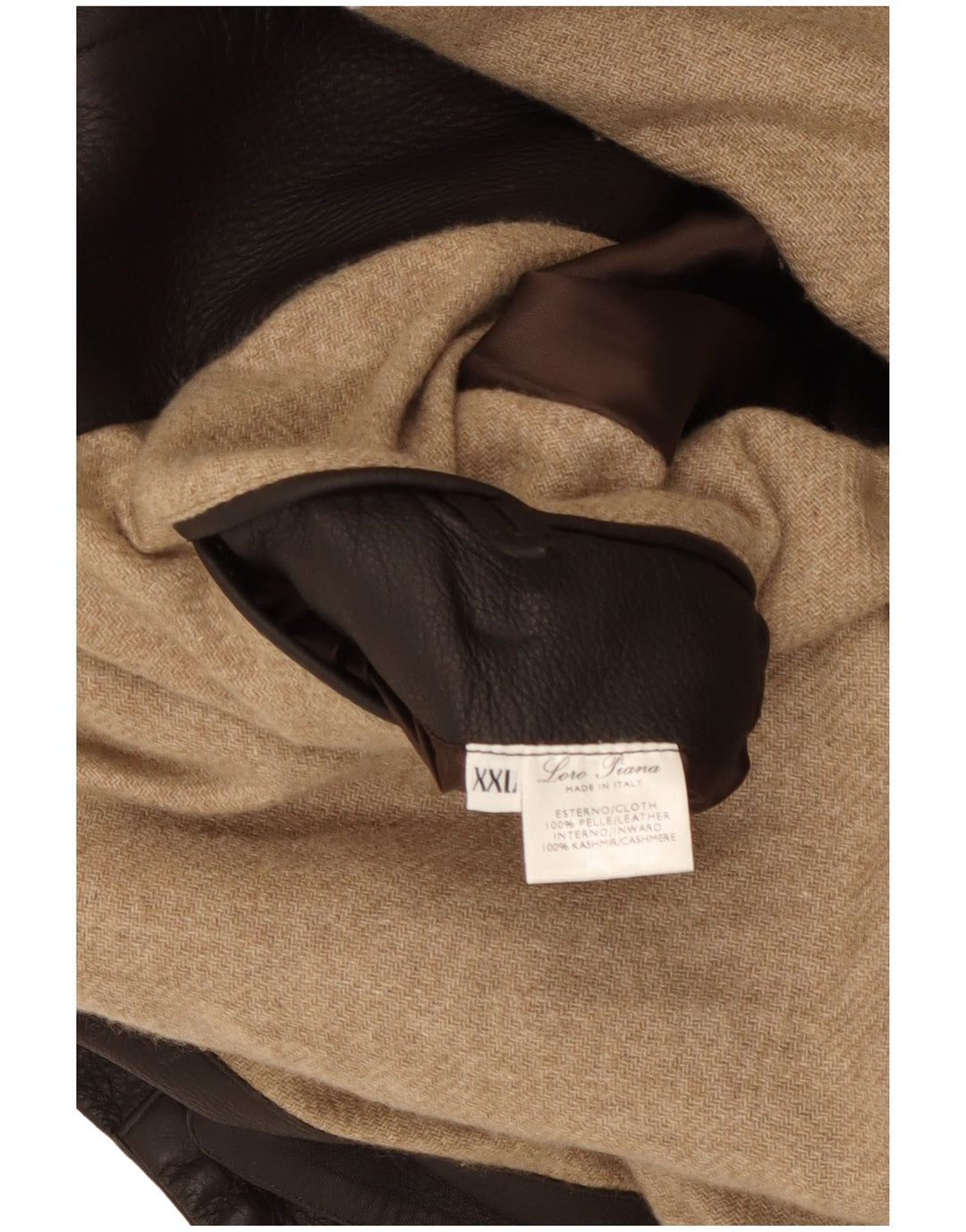 Loro Piana Męska kurtka skórzana UK 44 2XL Brązowa skóra