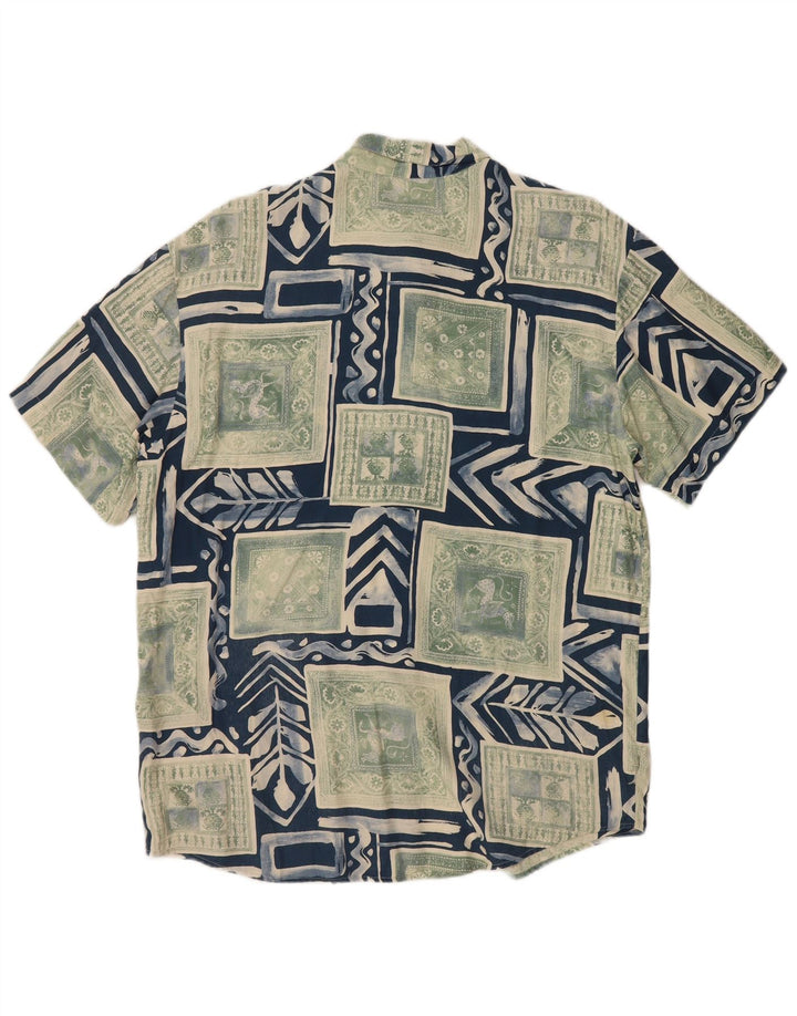 COLMAR Mens Ten Yards Short Sleeve Shirt Size 42 Large Blue Patchwork