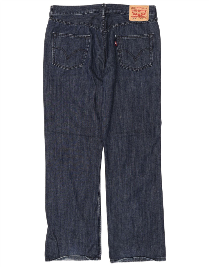 Męskie dżinsy Levi's 506 Straight W36 L32 Granatowa bawełna