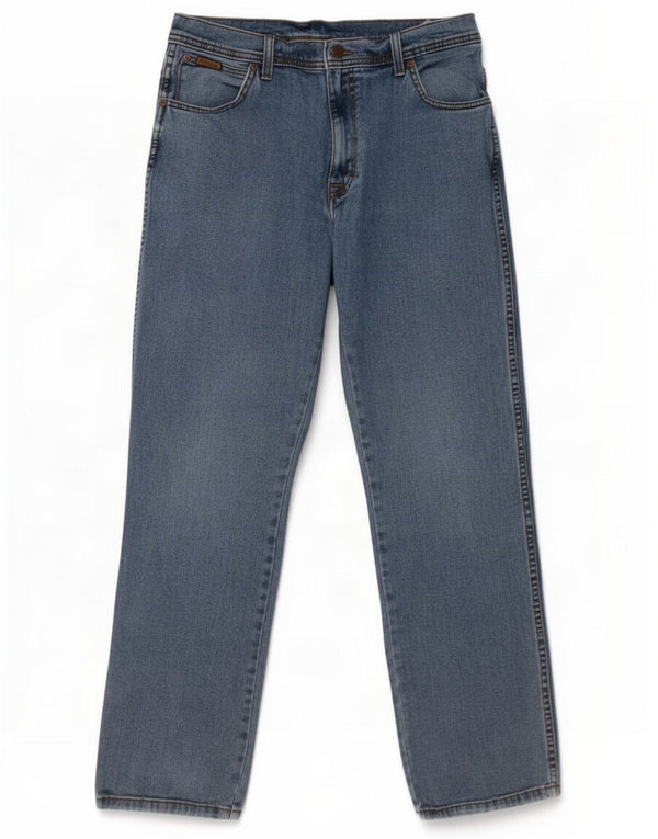 Męskie jeansy Wrangler Texas Stretch Straight W34 L32 Niebieskie bawełniane