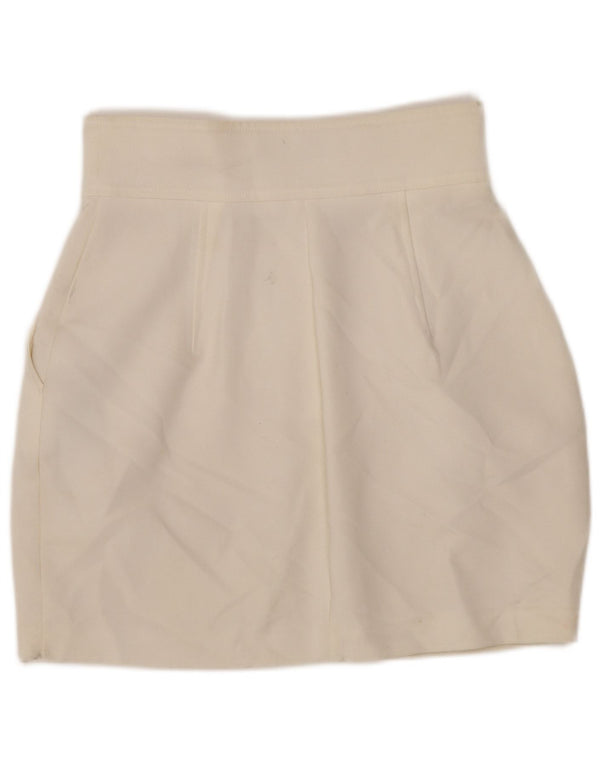 Damska mini spódniczka z wysokim stanem Elisabetta Franchi IT 38 XS W24 Off White