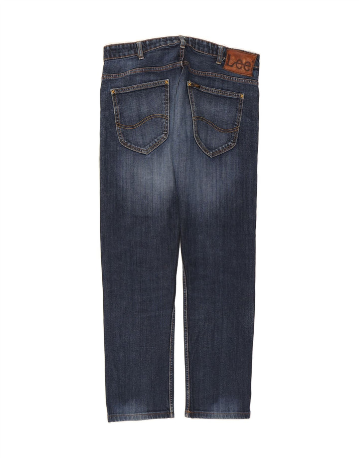 Damskie jeansy LEE Powell Straight W34 L30 Granatowa bawełna