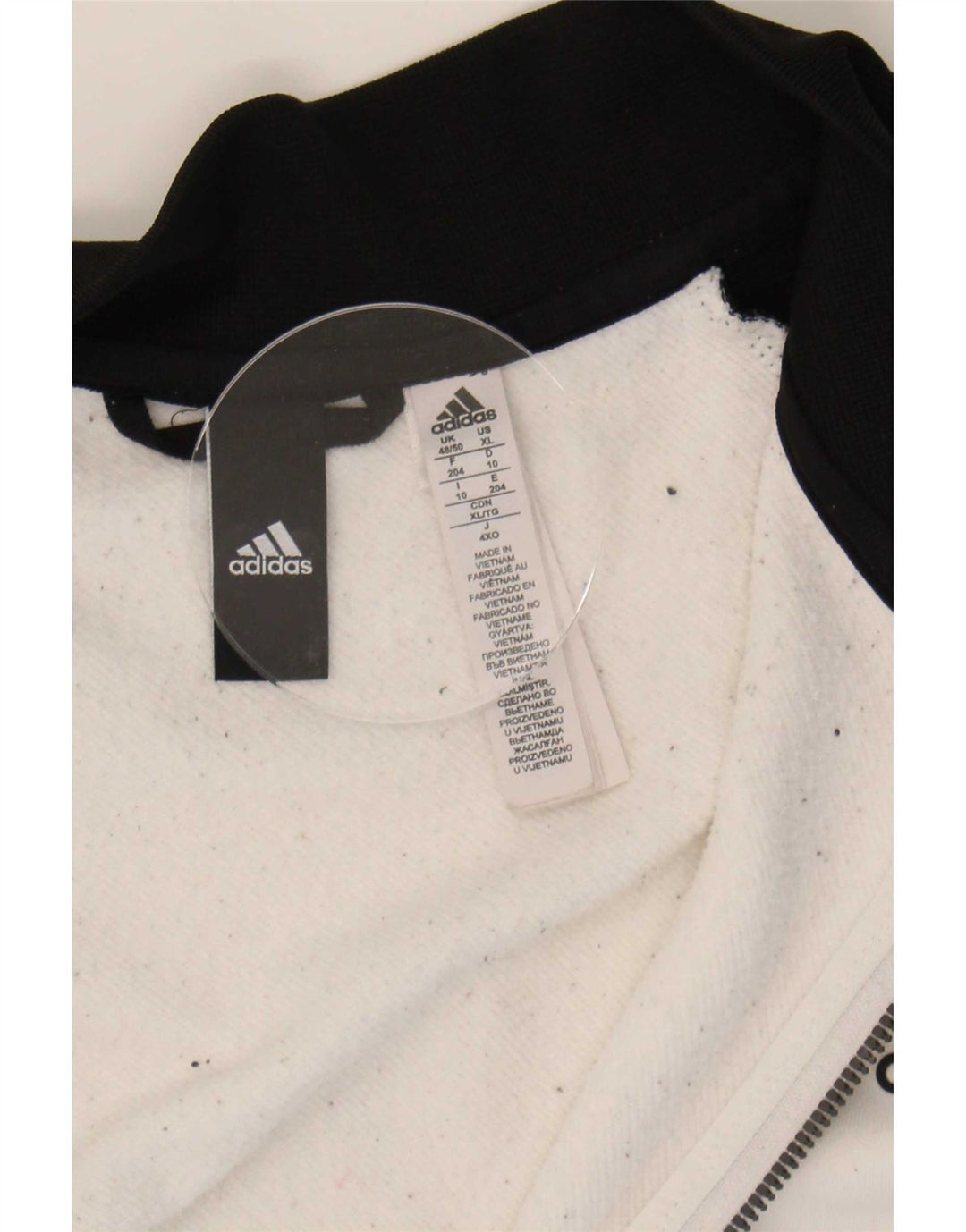 Adidas Męska bluza dresowa UK 48/50 XL Biały poliester z blokami kolorów
