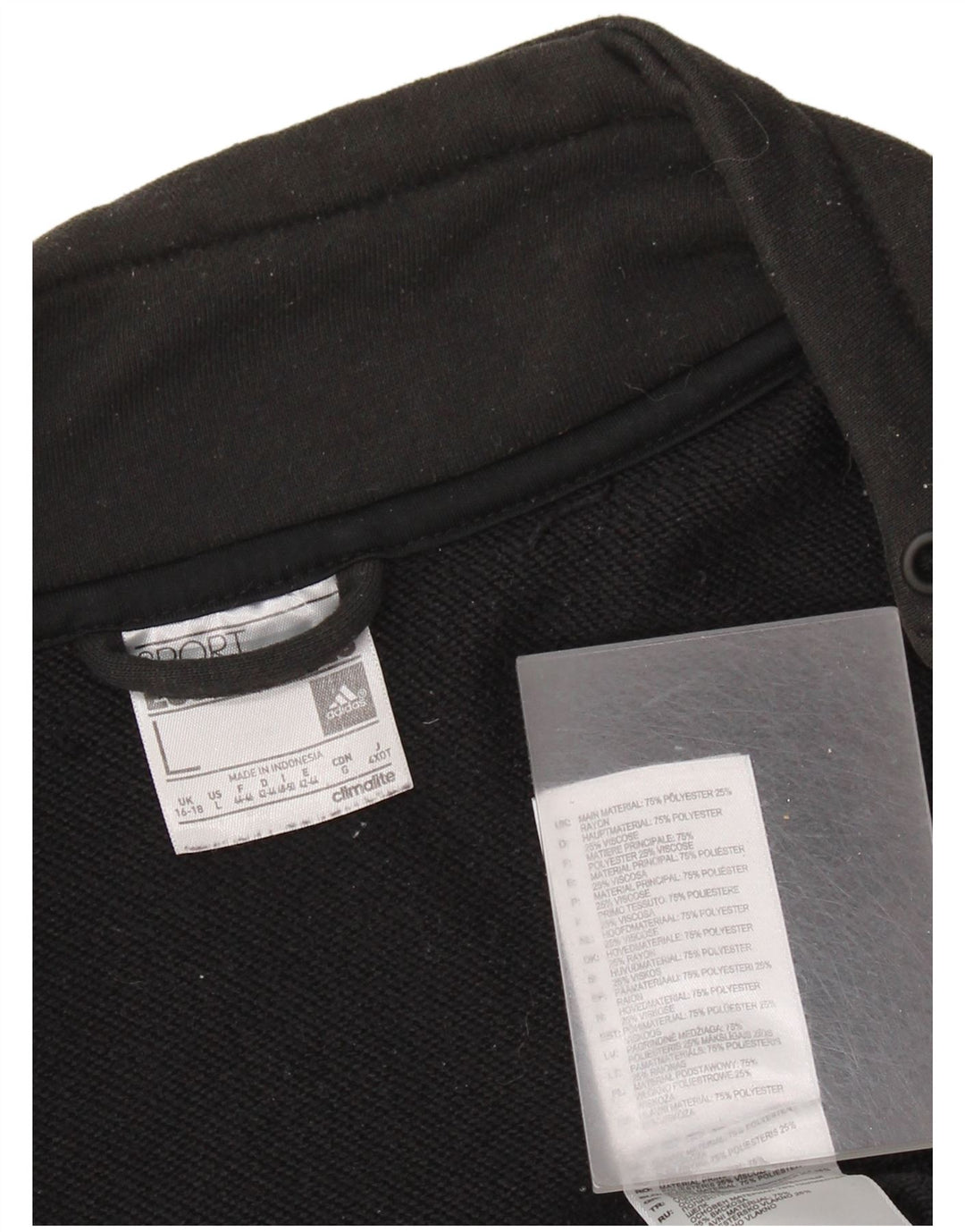 Damska kurtka dresowa Adidas Climalite UK 16/18, duża, czarna, poliestrowa