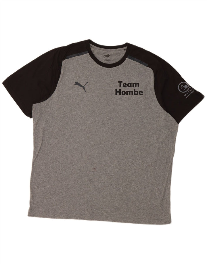 Męski T-shirt z grafiką PUMA, góra XL, szary, blok kolorów