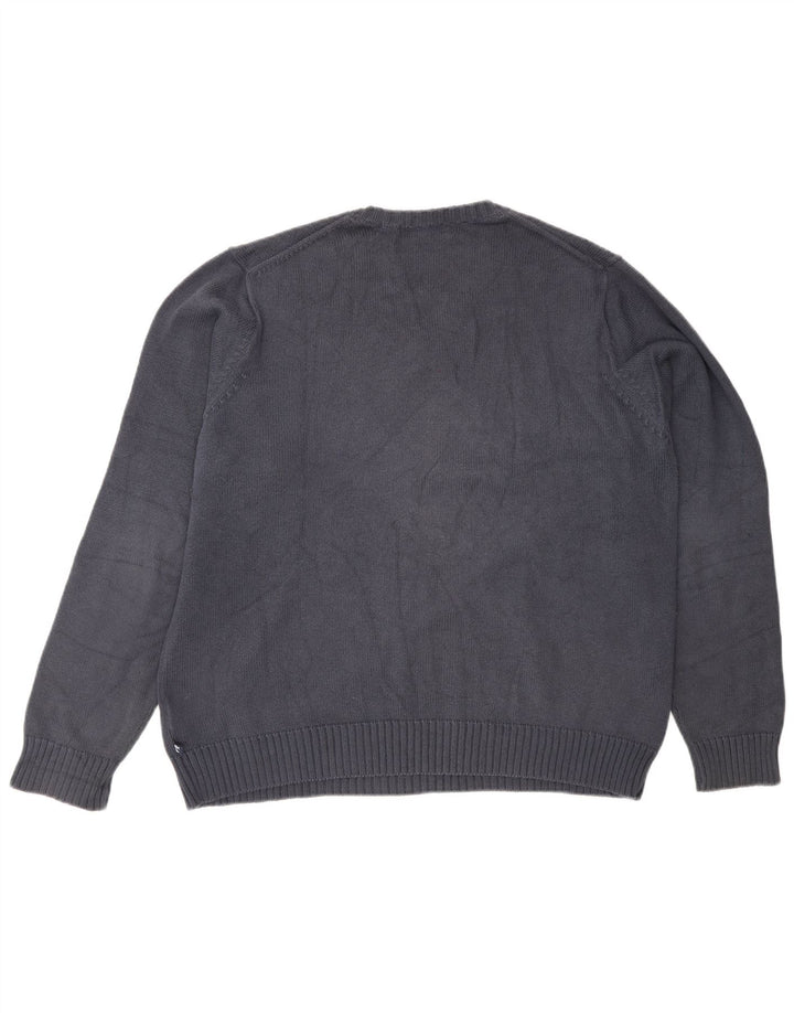 Męski sweter Marks & Spencer Blue Harbor z dekoltem w kształcie litery V, średni granatowy