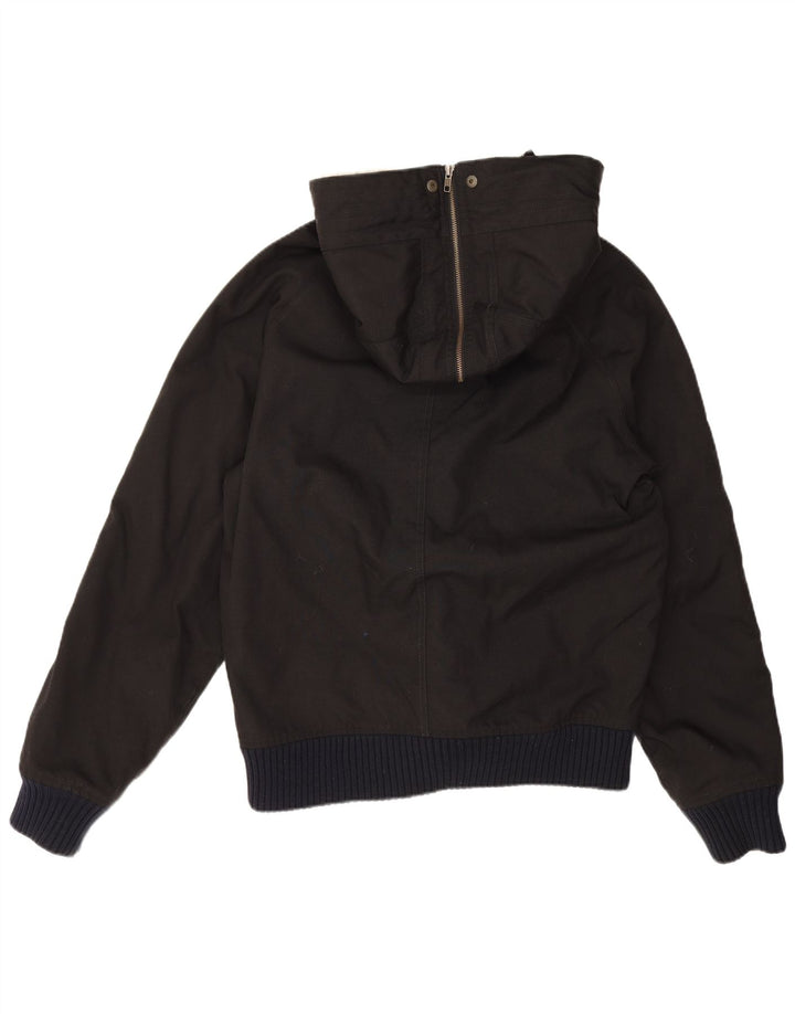 Męska wyściełana kurtka bomber z kapturem Woolrich UK 40, duża, czarna, poliamidowa