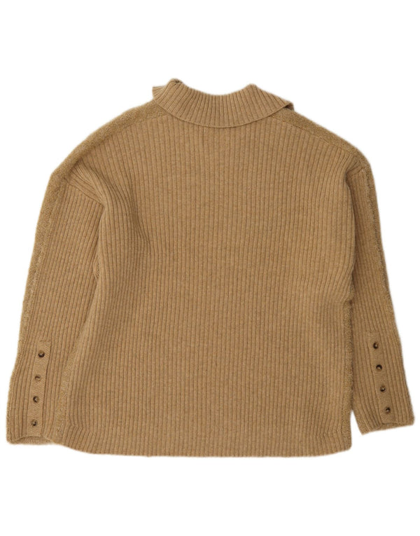 Damski sweter polo Indi & Cold UK 14 Średni beżowy wełniany