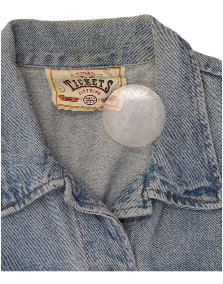 Dżinsowa kamizelka dziewczęca VINTAGE 9-10 lat, niebieska, bawełniana