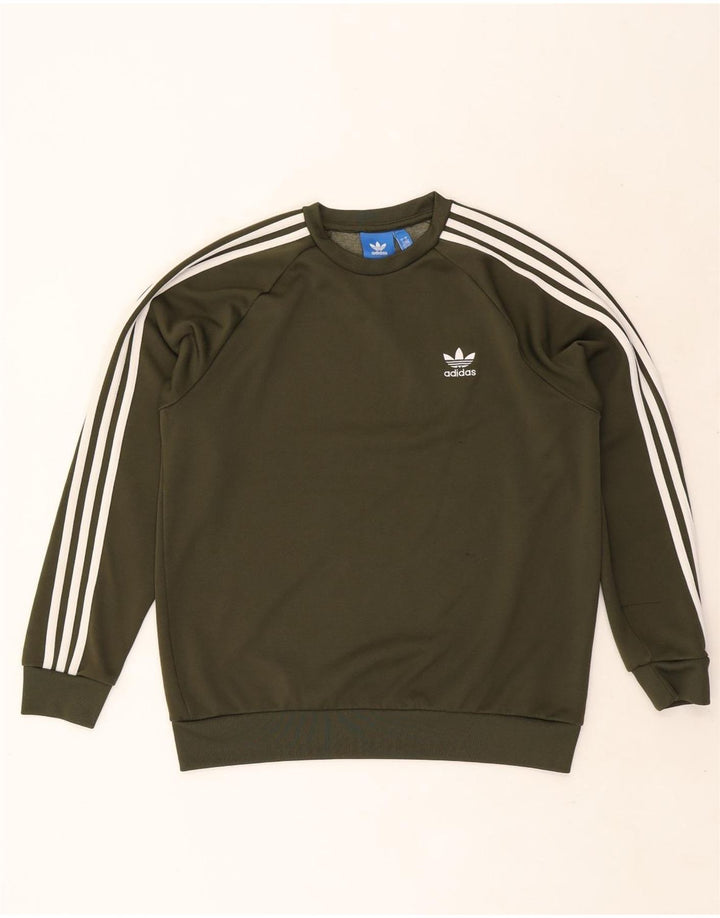 Adidas Męska bluza sweterkowa, duża, khaki, poliester