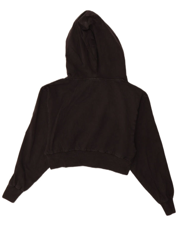 Damska bluza z kapturem, oversize, z grafiką Ellesse, UK 6 XS, czarna bawełna